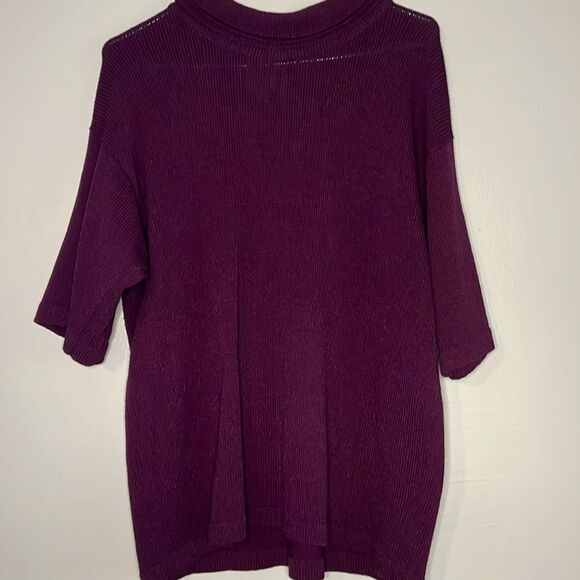 Vintage Helen Hsu Purple Short Sleeve Top Size  1X - Picture 1 of 10